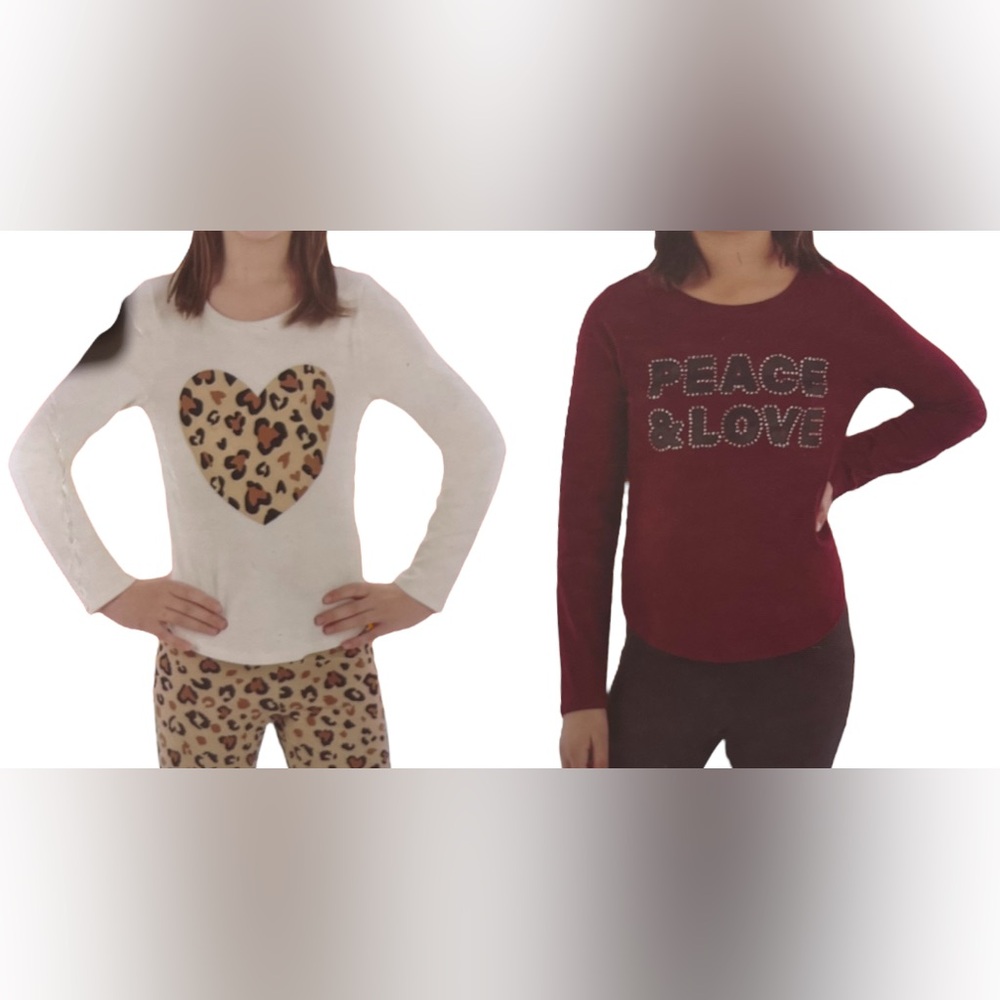 Member’s Mark - White and Maroon Long Sleeve Tees - 2 Pack
